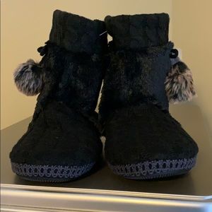 Black women slipper boots